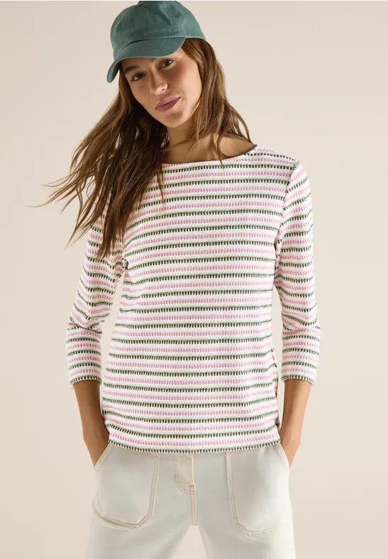 Gestreiftes Strukturshirt