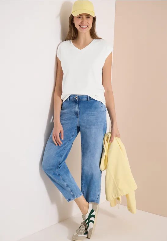 Dropped Shoulder Shirt mit V