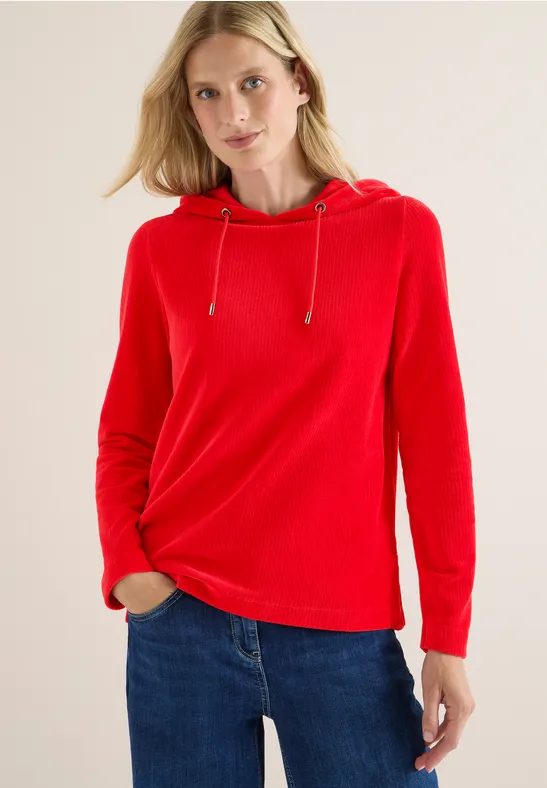 Cordshirt mit Kapuze