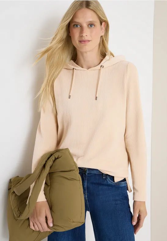 Cordshirt mit Kapuze