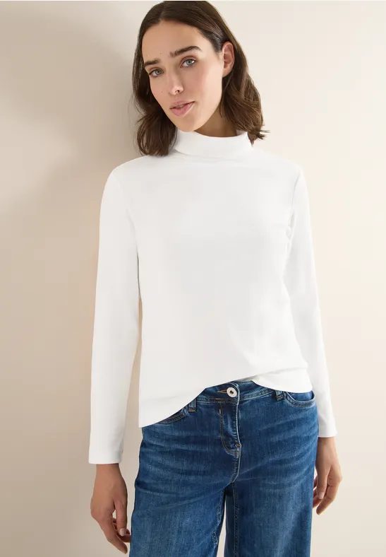 Langarmshirt in Rippstruktur