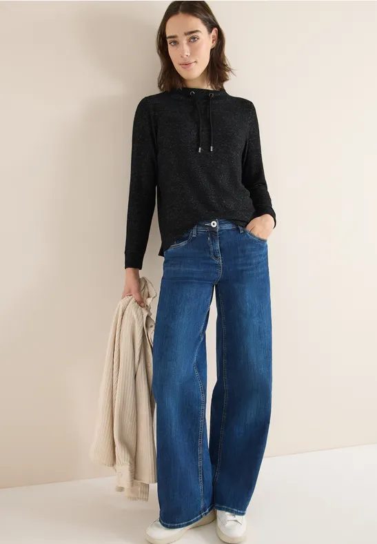 Cosy Melange Langarmshirt