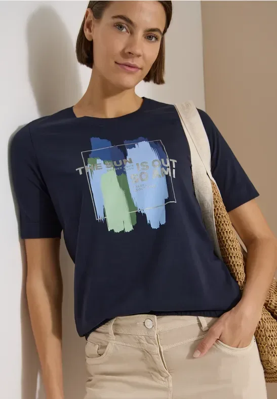 Cecil Kurzarmshirt Sommershirt mit Print