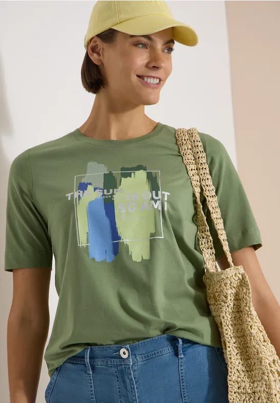 Cecil Kurzarmshirt Sommershirt mit Print