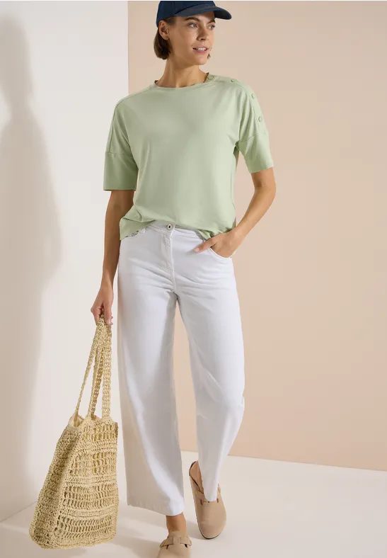 Dropped Shoulder Shirt mit Knöpfen
