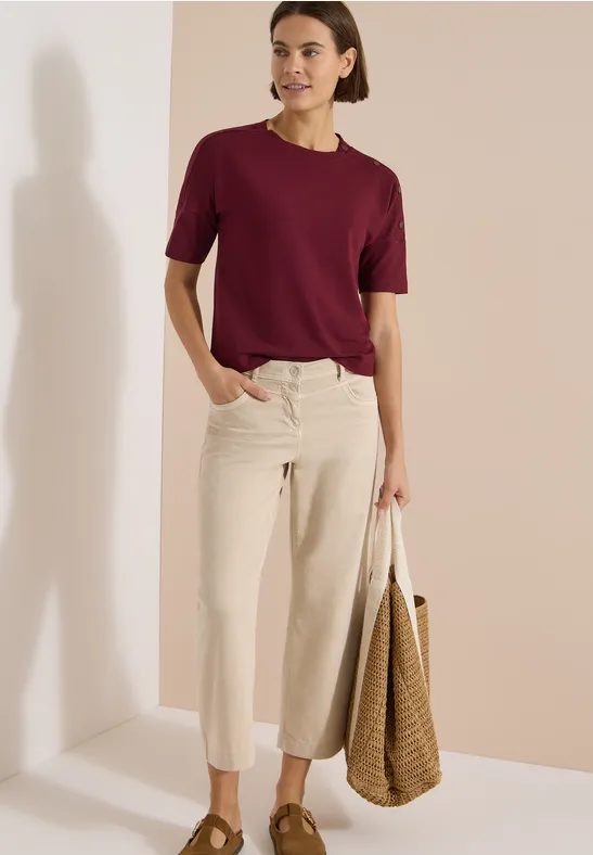Dropped Shoulder Shirt mit Knöpfen