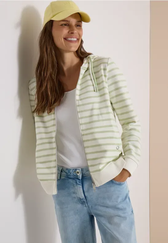 Langarm Jacke mit Kapuze und Struktur