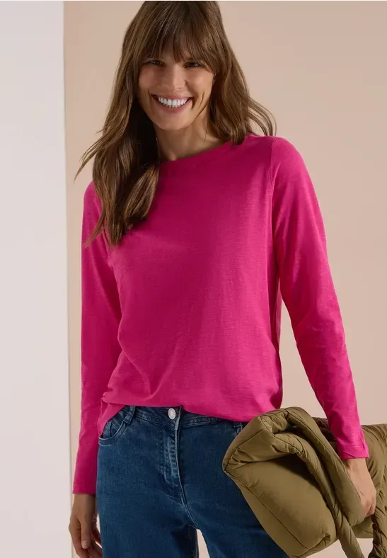 Langarm Shirt mit U-Boot-Ausschnitt