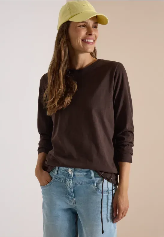 Langarm Shirt mit Rundhals und Tunnelzug