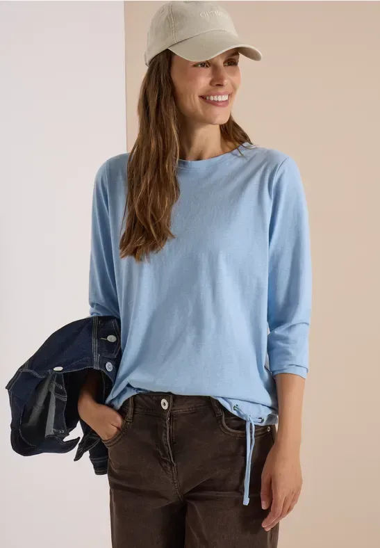 Langarm Shirt mit Rundhals und Tunnelzug