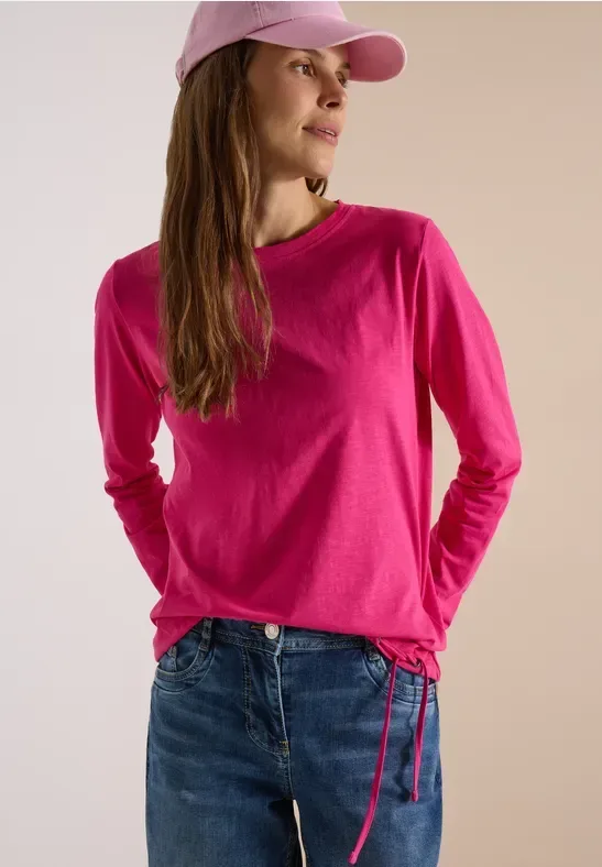 Langarm Shirt mit Rundhals und Tunnelzug