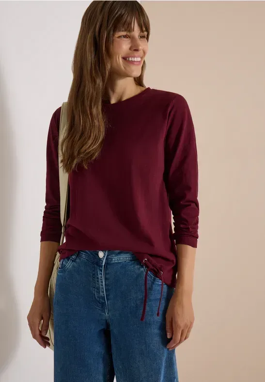 Langarm Shirt mit Rundhals und Tunnelzug