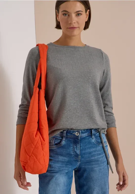 Langarm Shirt mit Boat Neck und Tunnelzug