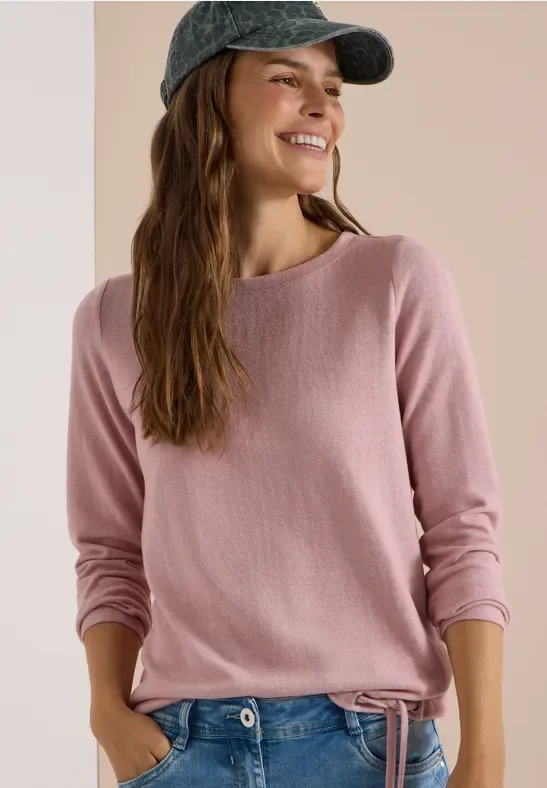 Langarm Shirt mit Boat Neck und Tunnelzug