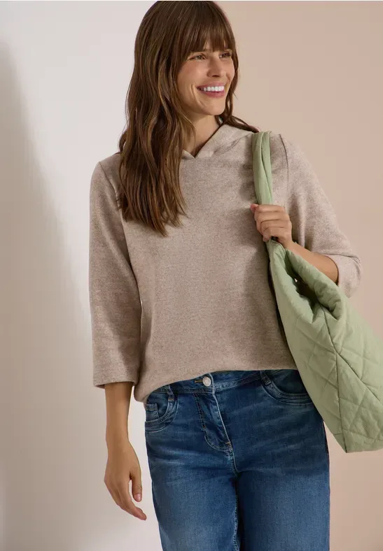 3/4-Arm Shirt im Melange-Look