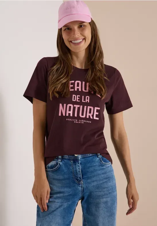 T-Shirt mit Rundhals und Wording