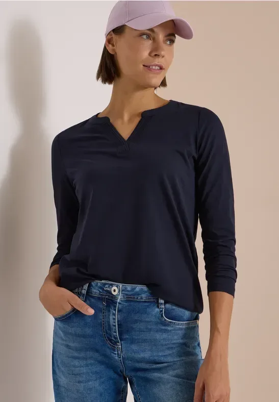 Langarm Shirt im Tunika-Look