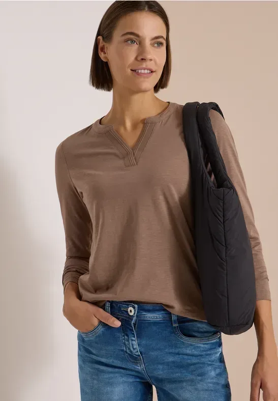 Langarm Shirt im Tunika-Look