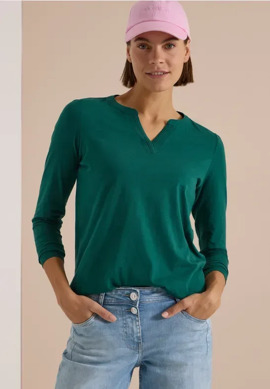Langarm Shirt im Tunika-Look