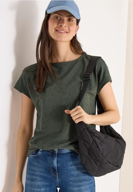 Shirt mit Boatneck in Ajour