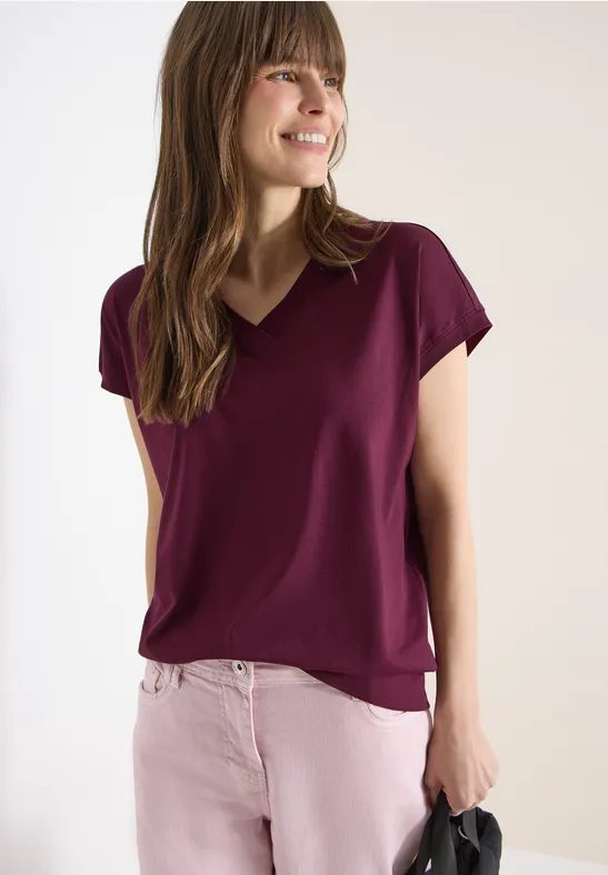 Kurzarm Shirt mit V