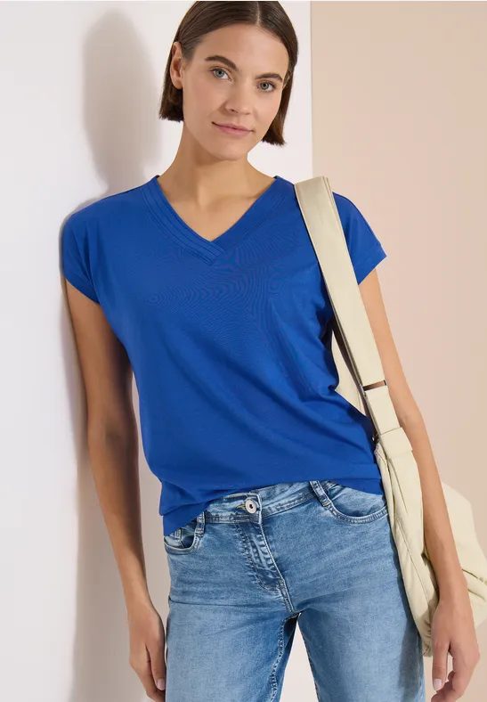 Kurzarm Shirt mit V