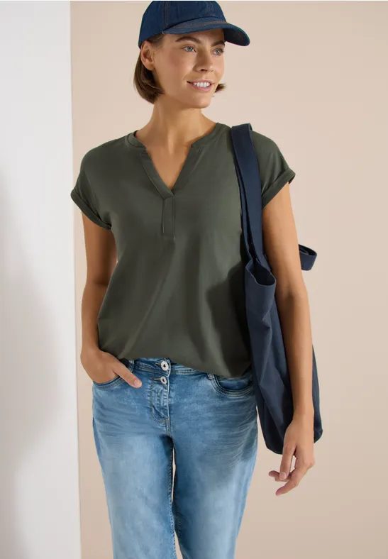Kurzarm Shirt im Tunika