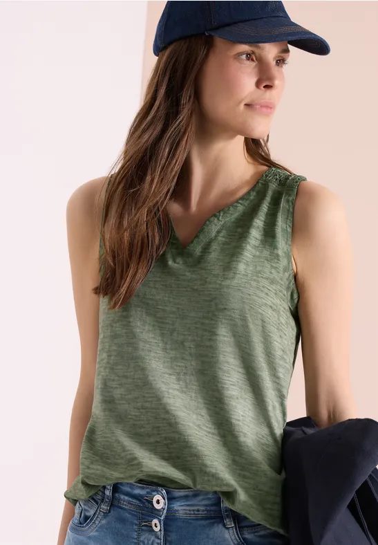 Top aus Jersey im Garment Dye Look