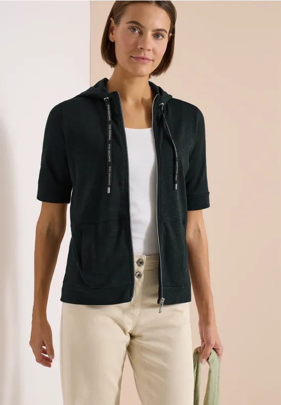 Kurzarm Jacke mit Hoodie und Zipper
