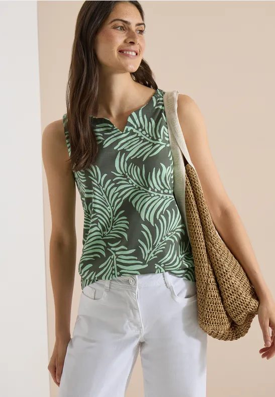 Top mit Split Neck und Two