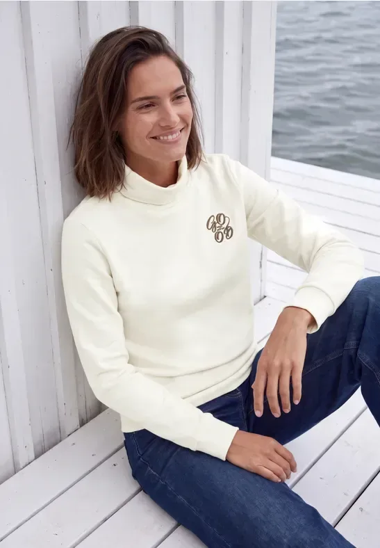 Langarm Shirt mit Turtle Neck und Print