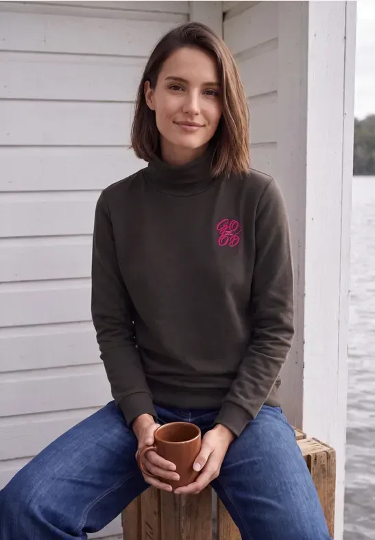 Langarm Shirt mit Turtle Neck und Print