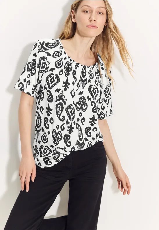 Print Carmen Bluse