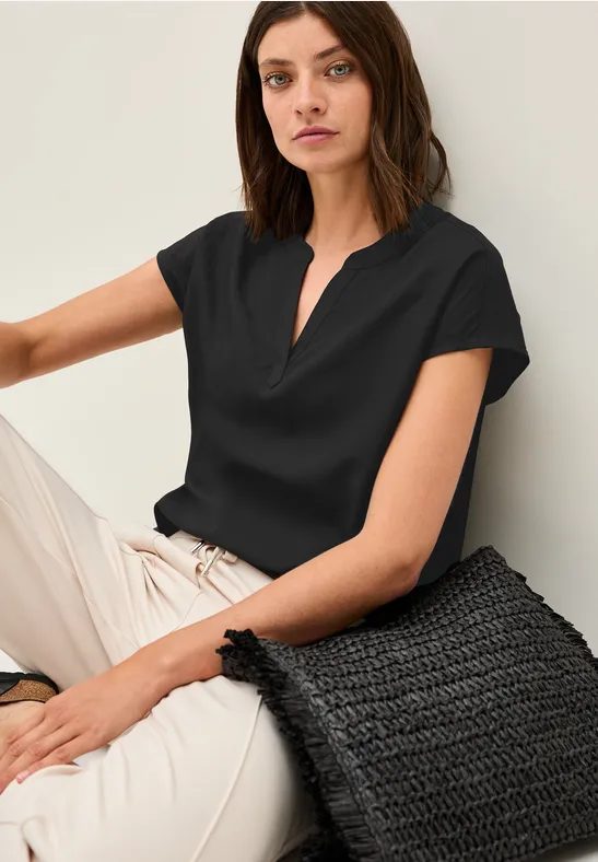 Blusenshirt in Unifarbe