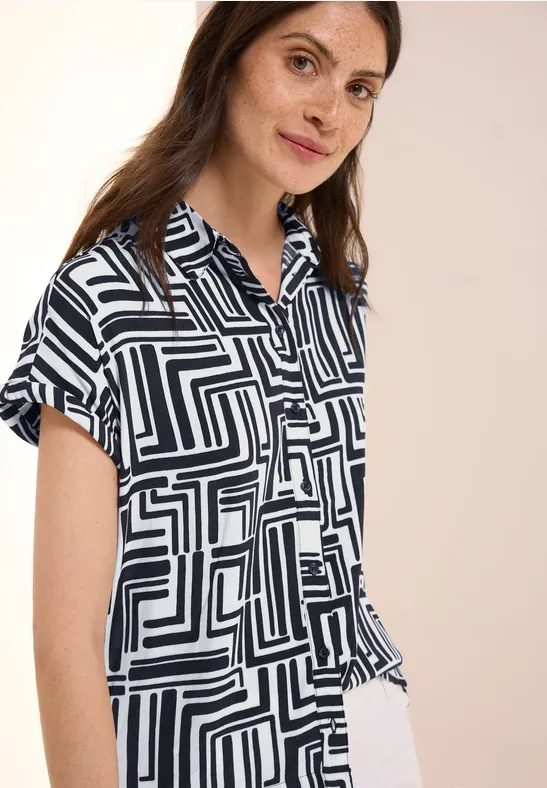 Gemusterte Hemdbluse
