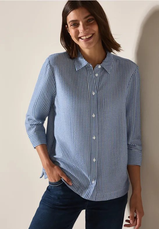 Gestreifte Seersucker Bluse
