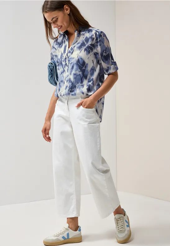 Gemusterte Long Blouse