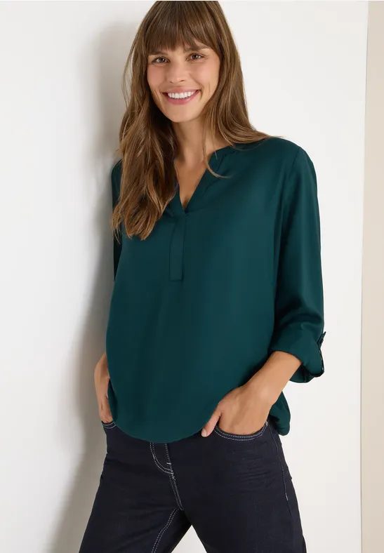 Bluse in Unifarbe