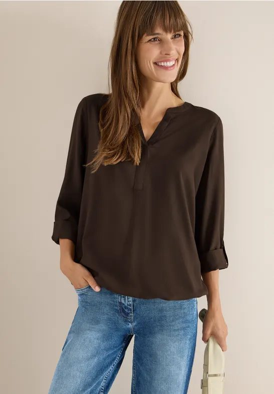 Bluse in Unifarbe