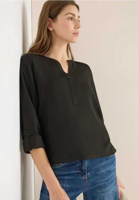 Bluse in Unifarbe