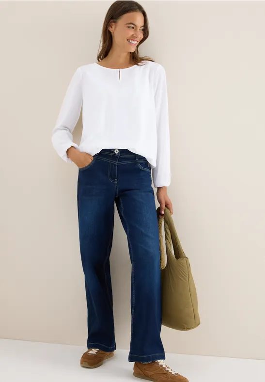 Bluse in Unifarbe