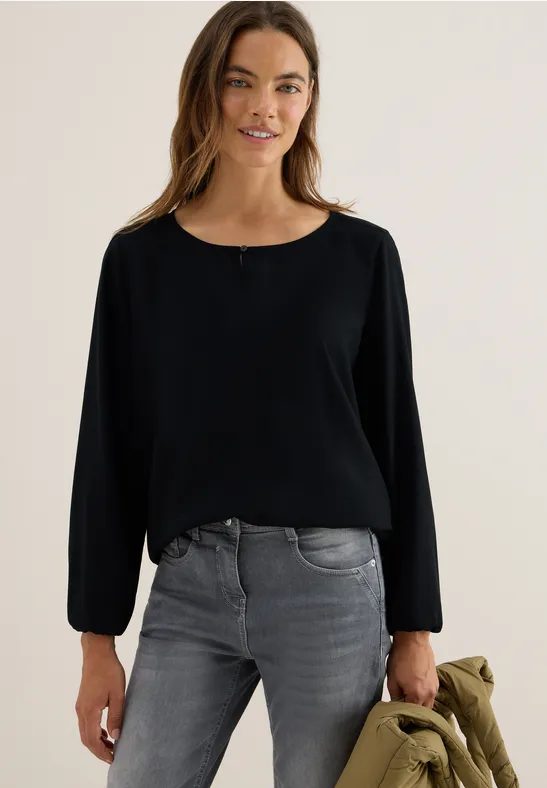 Bluse in Unifarbe