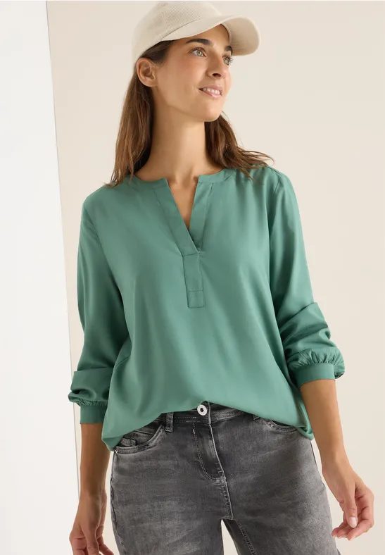 Split Neck Bluse
