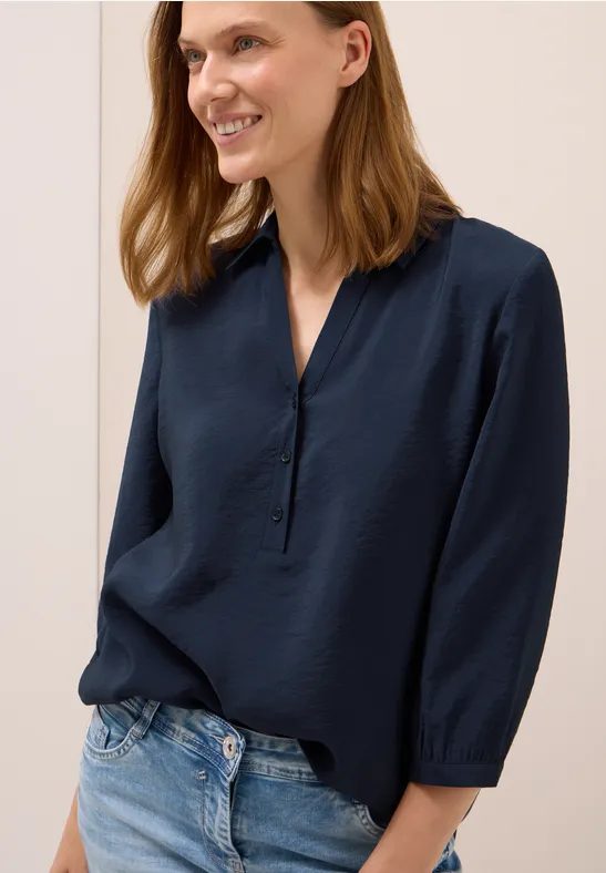 Lange Bluse in Unifarbe