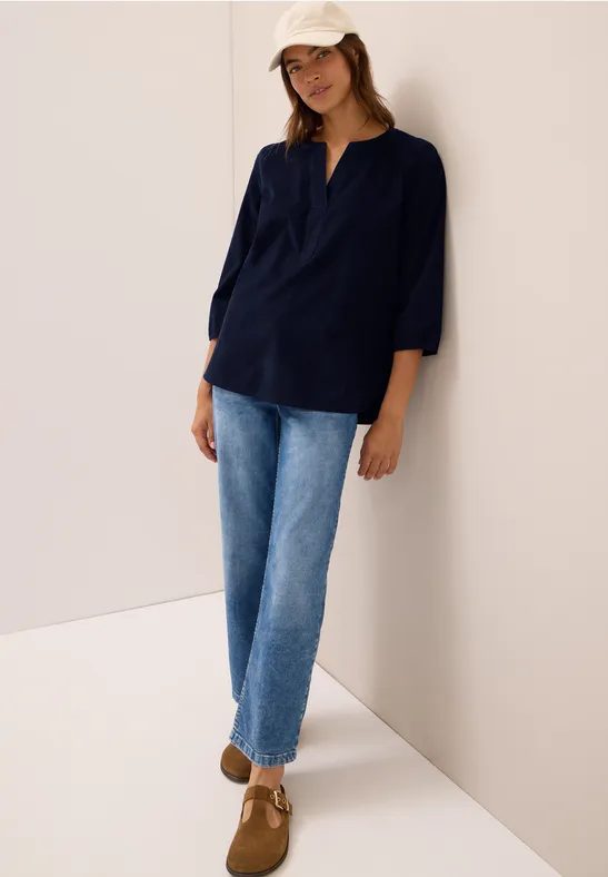 Split Neck Cordbluse