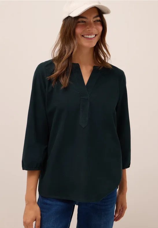 Split Neck Cordbluse