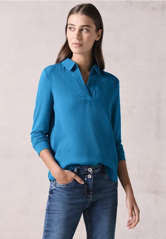 Bluse mit Jersey