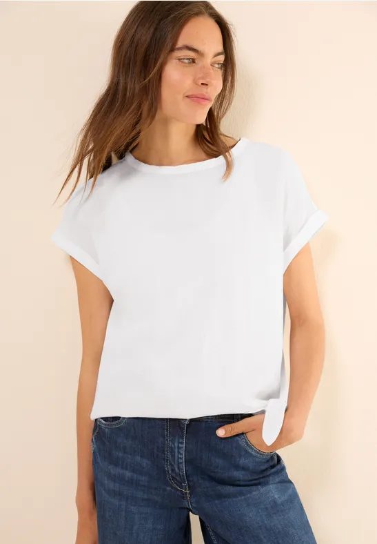 Leinenmix Bluse mit Knoten