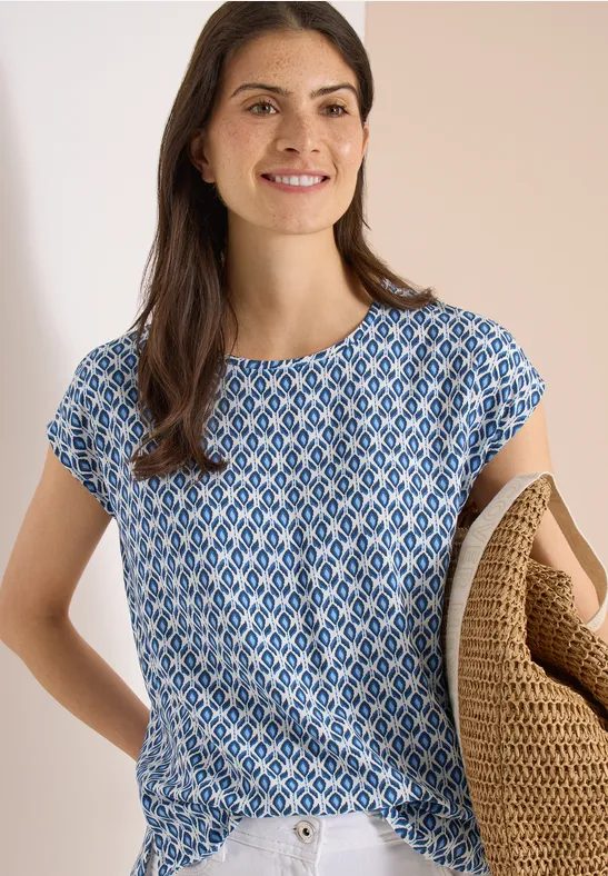 Dropped Shoulder Bluse mit Rundhals
