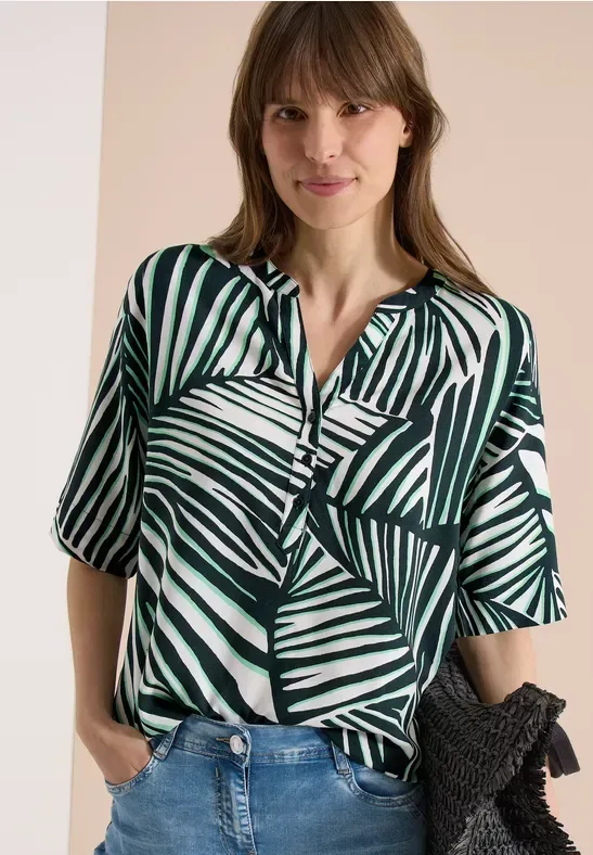 Cecil Druckbluse Sommerbluse mit grafischem Muster / im Tunika-Style
